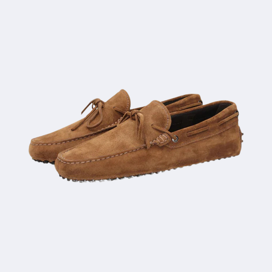 Men's Brown Suede Loafers Slip On Comfortable Elegant Classic Design