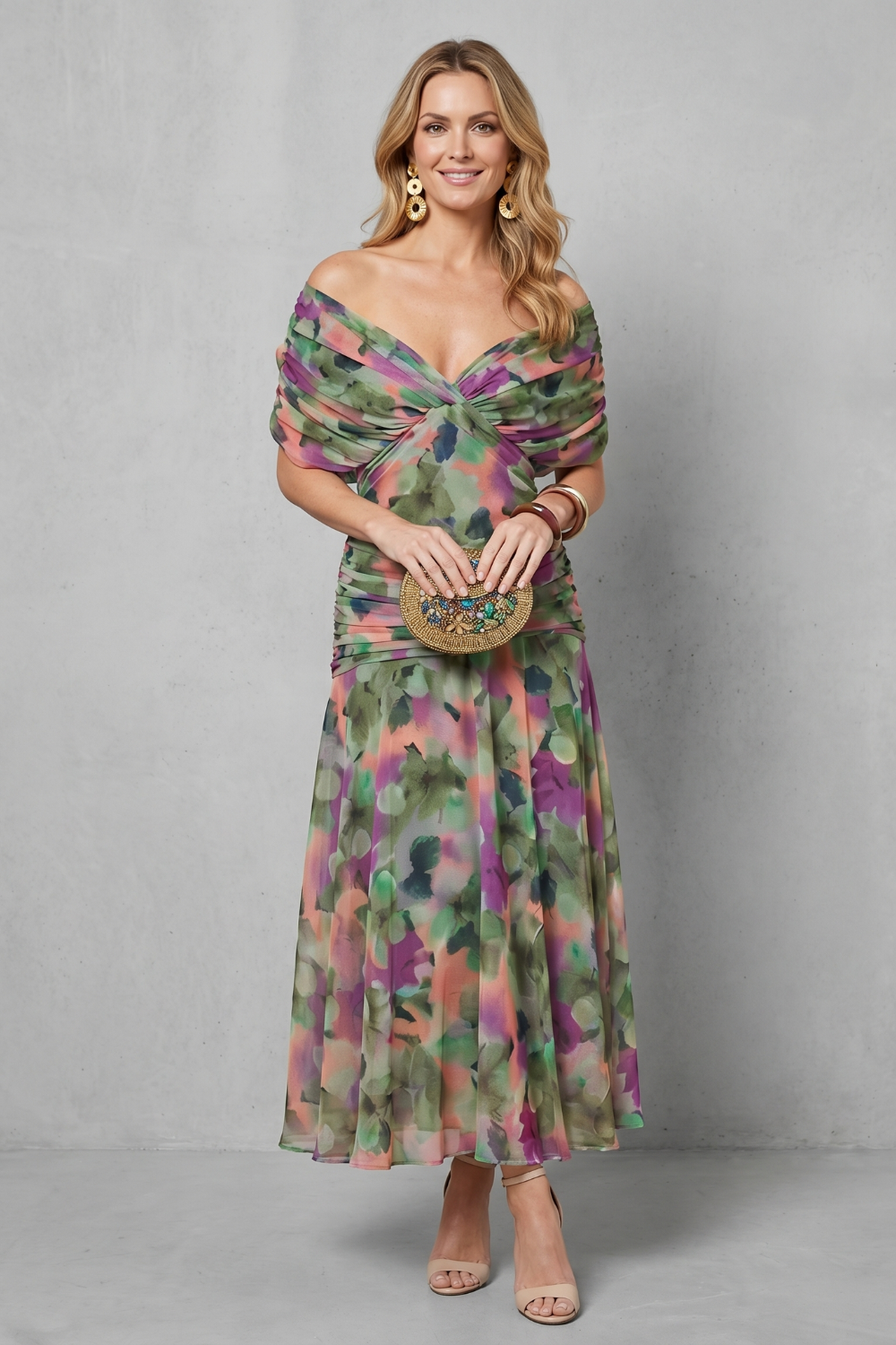Verdelisse – Draped floral flow – Maxi dress